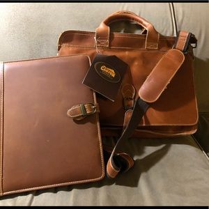 Canyon Leather Briefcase with Matching Portfolio